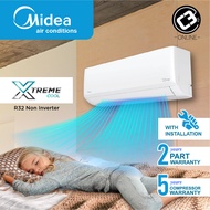 (WEST) MIDEA MSAG Xtreme Cool R32 1.0HP  Non-Inverter Ionizer Aircond