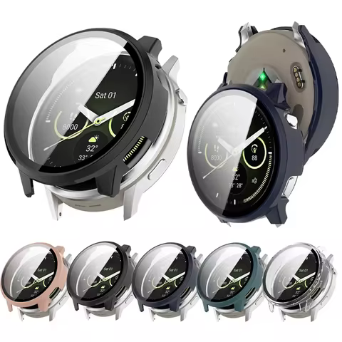 Tempered Glass Case for Garmin Venu 4 41mm 45mm Screen Protector & Protective Bumper Cover for Garmi
