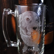 740cc【訂做寵物】(寫實版) 寵物狗狗啤酒杯雕刻黃金獵犬客製化