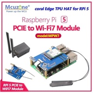 TA MPW7, PCIE to M.2 E-key WiFi7 HAT for Raspberry Pi5 , support BE200,WiF6E AX210,AX200, driver-fre