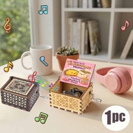 1pc Cheerful Mother's Day Tacos and Burrito Vintage Wooden Hand-Cranked Music Box, Mother's Day Gift