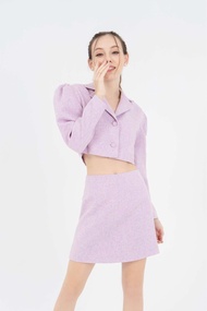 Double y – Dermato set dress ชุดเซ็ทเสื้อกระโปรง สี lavender