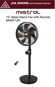 Mistral 12” Metal Stand Fan with Remote MMSF12R