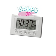 Rhythm Alarm clock, electric wave clock, with thermometer/hygrometer, white 77×120×54mm 8RZ166SR03