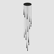 15 Lights Long Chandeliers Modern LED Pendant Light Black Wrought Iron Paint Ceiling Light Fixture for Living Room Dining Room Bedroom Hallway Bar Kitchen Bathroom(Size:15Heads60x300CM) interesting