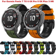 22 26mm Silicone Strap For Garmin Fenix 7X 7 epix 6X 6 Pro 5X 5 Plus 3 3HR 935 945 S60 S62 Smart Watch Band Quickfit Wristband