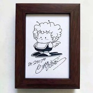 IQ 博士 小吉 鳥山明 簽名 畫連框 大約 11*15cm 激罕 值得收藏