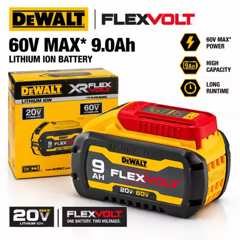 Original DEWALT 60V 9Ah FLEXVOLT Battery DCB609 Lithium Ion Battery Pack 20V/60V MAX Cordless Power 