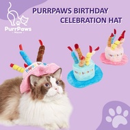 PurrPaws Pet Birthday Hat Cat Dog Party Topi Hari Jadi Kucing Anjing 宠物生日帽