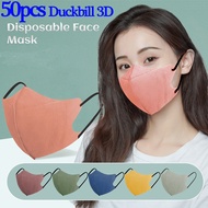 [Wondering] 50PCS 3D Mask Duckbill Face Mask 3Ply Face Shield White Triple Layer Protection Meltblown Cloth 3D Covering