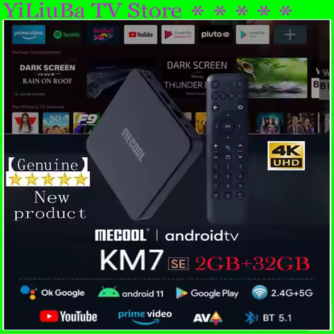 [Genuine]MECOOL KM7 SE Amlogic S905Y4 Newest Android 11 Smart TV Box 4K ATV Google Certified 2GB 32G