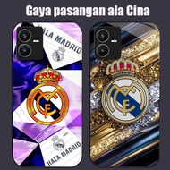 DK-78 Real Madrid FC Casing GLASS soft frame black VIVO iQOO Z6 Y35 Y22S Y28 Y75 Y55 Y22 V25 5G
