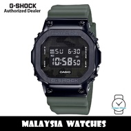 (OFFICIAL WARRANTY) Casio G-Shock GM-5600B-3 Digital Black Metal Square Military Green Resin Strap W