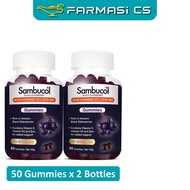 Sambucol Black Elderberry Original 50 Gummies x 2 Bottles EXP:05/2026 [ Vitamin C D3 E Zinc Vit Farm