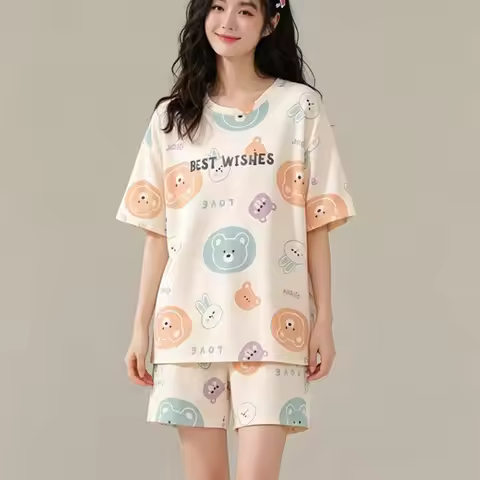 Sleepwear Set Women Short Pajamas for Women Women's Summer Pajamas Pajama Sets Pijama Woman Home Wea