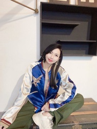 TAILOR TOYO 東洋 靛藍x粉黑 雙面穿橫須賀刺繡棒球外套