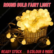 Lampu Raya【Round】100LED 10M LED String Fairy Light Lamp Christmas Wedding Decoration Garland Lampu H