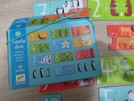 動物 數字 拼圖 大片 數字1-10 幼兒 玩具 認知 學習 djeco