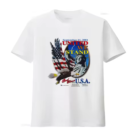 Vintage September 11 2001 9 United We Stand T Shirt Eagle Statue of Liberty USA Flag Print XL Jerzee