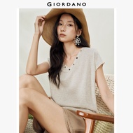 GIORDANO Women T-Shirt Warm Weather T-Shirt Slight Elasticity T-Shirt Regular Fit T-Shirt 18326503