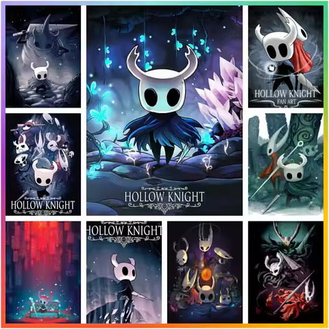 Video Games Hollow Knight Diamond Painting Full Drill Cross Stitch Element 5D DIY Art Mosaic Embroid