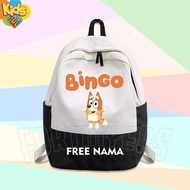 Children's BACKPACK BAG BINGO BLUEY CHARACTER CHILDREN'S SCHOOL BAG FREE NAME PRINTING