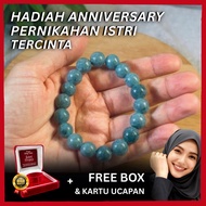 Wearmoura Wedding Anniversary Gift for Wife Grey Jade Bracelet/ + Exclusive Box & Greeting Card