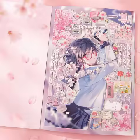 Japanese Blue Sky Sticker Book Japanese Beautiful Girl Character Sticker Book Yanbian Cut Matte Film