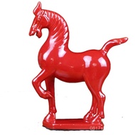 Ceramic Horse Living Room Horse Decorations Home Crafts TV Cabinet Decorations Red Horse Decorations