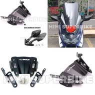 YAMAHA NMAX155 V1 WINDSHIELD & SIDE MIRROR BRACKET ADJUSTABLE NMAX OLD VISOR CERMIN SISI R25 WINDSCR
