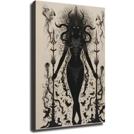 Kali Maa Hindu Goddess Canvas Art Poster (Framed,08x12 inch)