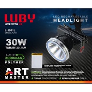 Senter Kepala LUBY L-1911L / L 1911L 30W 30 Watt ART MASTER Pattern Headlamp Tahan Hingga 30 JAM