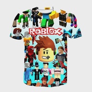 Roblox เสื้อยืดแฟชั่นสำหรับเด็ก, เสื้อยืดลายการ์ตูนแขนสั้นสำหรับเล่นเกมกีฬา3D เสื้อผ้าเรียบง่ายตามท้