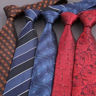 Men's 8cm Polyester Classic Tie Striped Plaid Tie For Men Business Wedding Party Accessories Gif