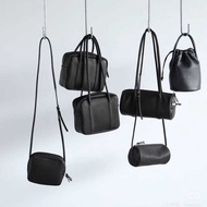 Minimalist Style Sheepskin Bowling Bag 2025 Japan Aeta Deerskin Grain Genuine Leather Portable One-S