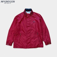 เสื้อแจ็คเก็ตมือสอง Mcgregor สีแดงเบอกันดี ผ้าร่ม ฮู้ดพับเก็บได้ อก 46 ยาว 29 สภาพใหม่ ไม่มีตำหนิ