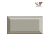 Keramik Dinding Shower Venus Takko Medium Grey Glossy Bevel 10x20 Cm
