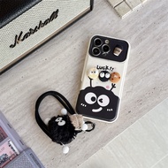 เคสโทรศัพท์มีลายลายผงถ่านสำหรับไอโฟน13/14/15/16/17 Pro Max พร้อม IP17Pro สายรัดข้อมือ/16 Plus/ 15Pro