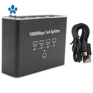Gigabit Network Splitter 1-To-4 Network Cable Splitter RJ45 Network Port Ethernet Splitter Suitable 
