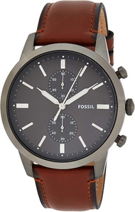 Original Fossil Townsman Black Dial Brown Leather Watch FS5522 Jam Tangan Lelaki
