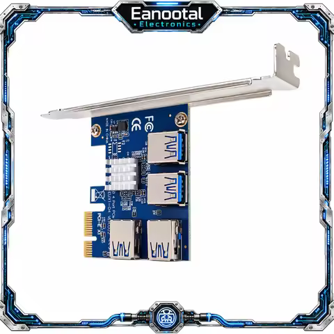 PCI-E X1 to 4 Port USB 3.0 Expansion Card PCIe Riser Adapter Converter for GPU Mining Rig Desktop PC