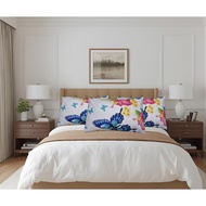 OVERLAP PILLOW CASE FLORAL, LEAF DESIGN MADE OF PREMIUM CANADIAN COTTON 17"X26" MALAMBOT ANG TELA