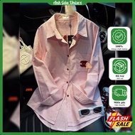 Women's Shirt with Embroidered Plaid, Dynamic Style, Going to School, Going Out, Wrinkle-Free
