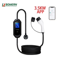 China car home ev charger portable APP adjustment 16a Type 2 with schuko 5m cable