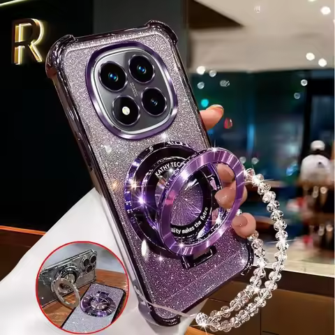 Crystal Bracelet Magnetic Stand Phone Case For OPPO Reno 14F 13F 12F 12 Pro A16 A9 A53 2020 A54S A53