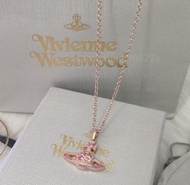 【Vivienne Westwood】西太后蜂巢土星項鍊 - 粉紅