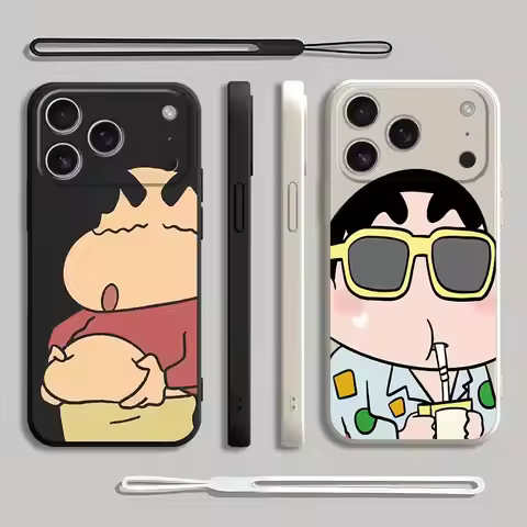 Cute Crayon Shin-chan Case for Apple iPhone 17 Pro Max 12 Plus 16 XS XR 15 7 8 Air 13 Mini 11 Phone 