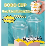 1000PCS Plastic cup Bobo cup for milk tea disposable cup for halo halo 8oz/12oz cup/22oz