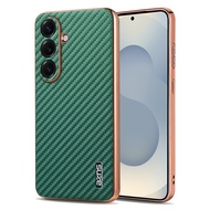 Carbon fiber case for Samsung Galaxy S26 Ultra S26+ Plus S25 Edge FE S25+ A37 A57 anti-crack cover S