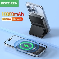 Rocoren 10000Mah Magnetic Power Bank Wireless Charger 20W 5000Mah Mini Powerbank For  14 13 Pro Portable External Battery